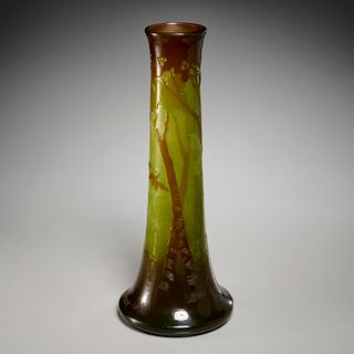 Emile Galle (attrib), tall 'Les Arbres' vase