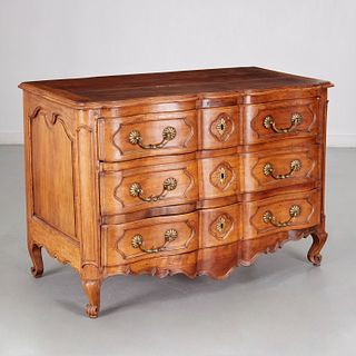 Louis XV Provincial carved walnut commode