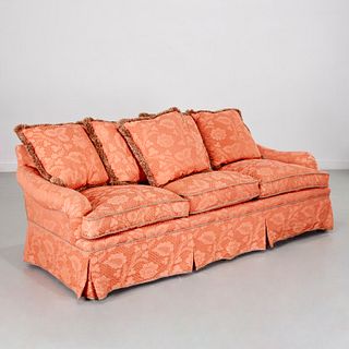Custom designer upholstered three-seat sofa