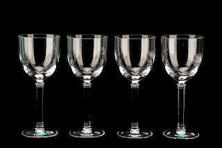 Set of 4 Tiffany "Hampton" White Wine Glasses