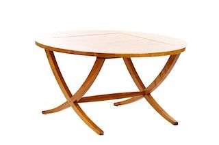 Roche Bobois Stained Maple Curule Coffee Table
