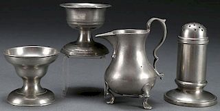 4 PC AMERICAN AND GEORGIAN PEWTER
