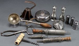 A COLLECTION OF PRIMITIVE KITCHEN UTENSILS