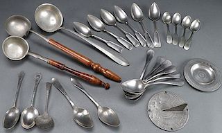 A 29 PIECE GROUP OF MOSTLY PEWTER TABLEWARES