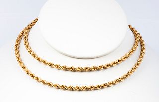 A Vintage 14K Gold Heavy Rope Chain