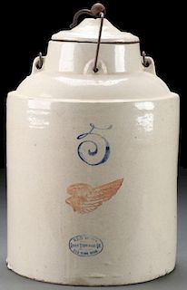 A MIDWESTERN STONEWARE JAR, MID 19TH/EARLY 20TH C
