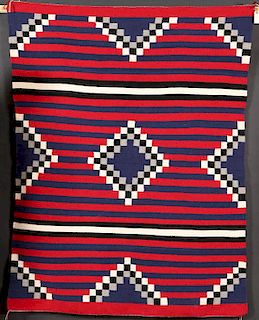 A SOUTHWEST NAVAJO HANDWOVEN WOOL RUG