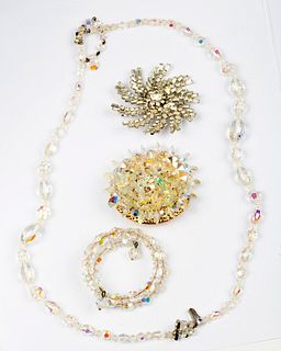 A Lot of Vintage Crystal Jewelry