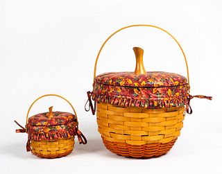 A Set of Two Longaberger Pumpkin Baskets