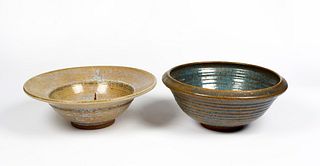 Two Artisan Japanese Pottery Bowls