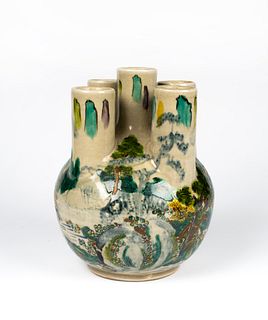 An Awada Kyoto, Japanese, Chimney Vase