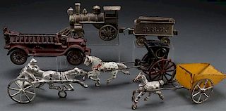 FIVE VINTAGE CAST IRON TOYS, EARLY 20TH CENTURY