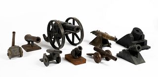 Antique and Vintage Metal Toy Cannons and Mortars