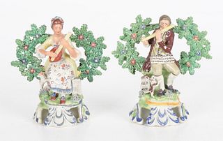 Pair of Staffordshire Pearlware Bocage Musicians