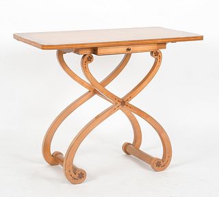 Charles X Marquetry Inlaid Birch Side Table