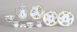 Group of Herend Porcelain; Queen Victoria and Blue Garland