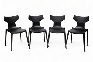 Antonio Citterio (Italian, B. 1950) for Kartell (Italian) "Black Re-Chairs", Group of 4, H 30.25" W 16.5" Depth 16"