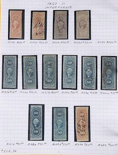 A LARGE AND FINE COLLECTION OF US REVENUE STAMPS