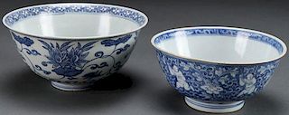 CHINESE BLUE & WHITE PORCELAIN BOWLS, MING/QING