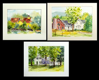Three Vermont Watercolors by Doris Ingram