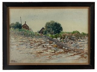 Watercolor Landscape painting, signed "AW Potter"