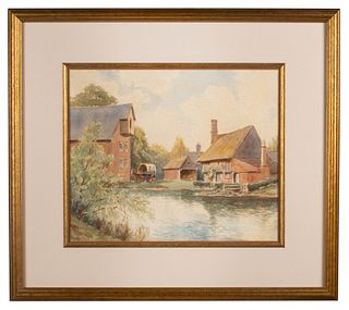 Ernest William Haslehust (1866 - 1949), English Country Life Watercolor Scene