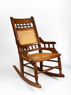 Child's Caned Rocking Chair