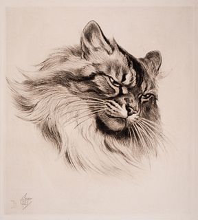 Ferdinand Oger (1872-1929) Cat Portrait
