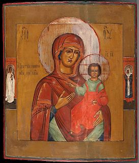 A RUSSIAN ICON OF THE SMOLENSK MOTHER OF GOD