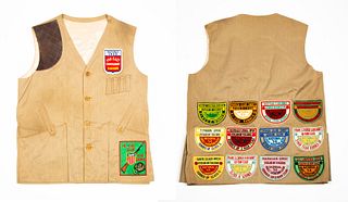 A Vintage Skeet Shooting Vest with Patches, Japan 1950's