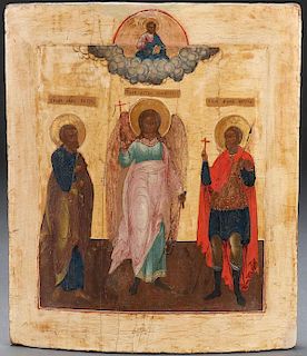 A GROUP OF THREE RUSSIAN ICONS
