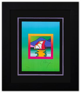 Peter Max- Original Lithograph "Sailboat East on Blends"