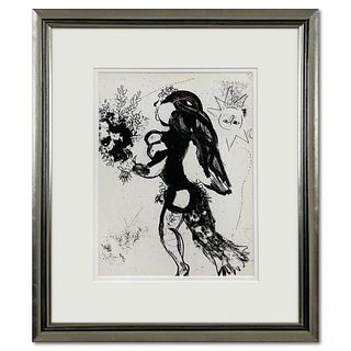 Marc Chagall (1887-1985), "L'offerande" Framed Lithograph with Letter of Authenticity.