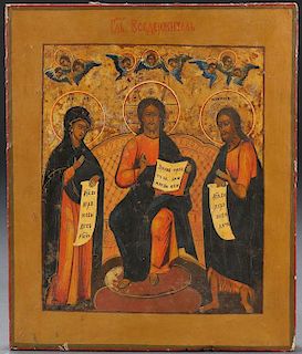 A GROUP OF THREE RUSSIAN ICONS