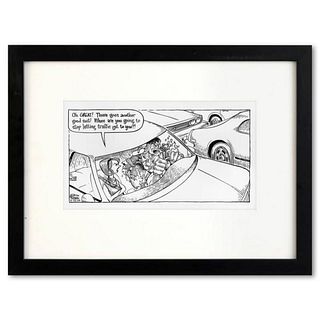 Bizarro, "Road Rage" is a Framed Original Pen & Ink Drawing by Dan Piraro, Hand Signed with Letter of Authenticity.