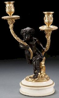 A LOUIS XV STYLE FIGURAL CANDELABRUM, 19TH C