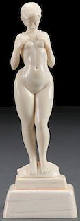 A GOOD EUROPEAN CARVED IVORY NUDE