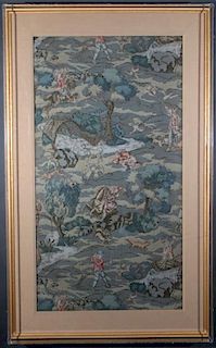 AN AUBUSSON TAPESTRY REMNANT, PROBABLY FRENCH
