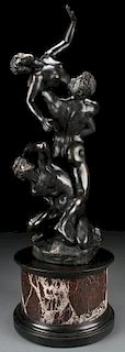 VICTORIAN STYLE BRONZE FIGURAL GROUP