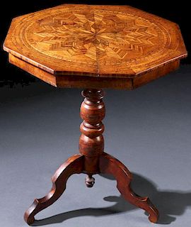 AN EARLY 19TH CENTURY MARQUETRY TEA TABLE
