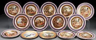12 ROYAL VIENNA STYLE SCENIC CABINET PLATES