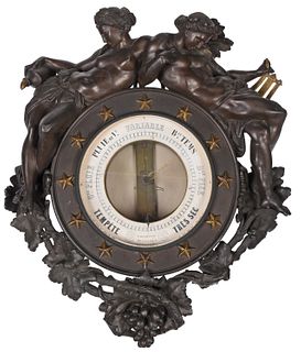 Napoleon III Bronze Figural Barometer 