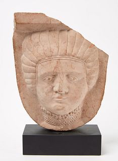 Stone Folk Art Female Head