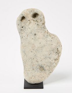 Carved Stoned Abstract Owl Sculpture