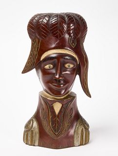 Carved Bust of Colonial Soldier by Dabouze