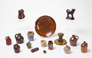 Sixteen Small Pottery Pieces