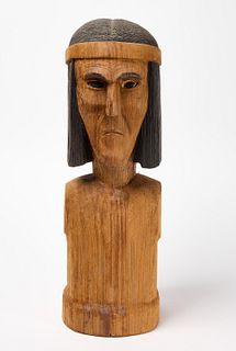 Carved Bust of a Native American