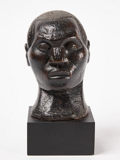 Carved Bust of an African American Man