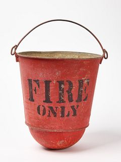Red Painted Fireman's Bucket