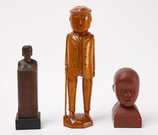 Three Carved Folk Art Figures
